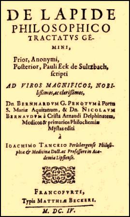 Sultzbach, Pauli Eck De; ,   : De Lapide Philosophico tractatus gemini.     