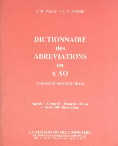 Paley, S.; Pankin, A.: Dictionnaire des Abreviations /      ---