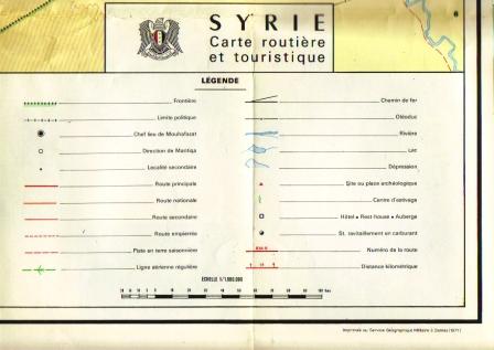 [ ]: Syrie. Carte routiere et touristique