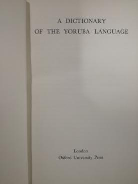 [ ]: A dictionary of the yoruba language (   (  ))