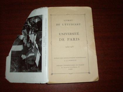 [ ]: Livret de l'etudiant: Universite de Paris: 1934-1935