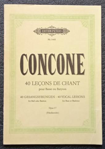 Concone, Giuseppe: 40 lecons de Chant pour Basse ou Baryton