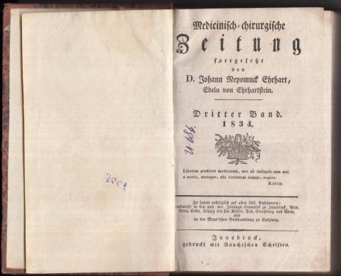 Ehrhart, D. Johann Nepomuckt: Medicinisch-chirurgische Zeitung