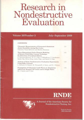  "Research in Nondestructive Evaluation"